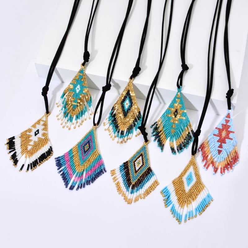 

ZMZY Boho Beaded Sweater Miyuki Beads Necklace Tassel Colliers Choker Gifts Women Pendant Necklace Ethnic Jewelry