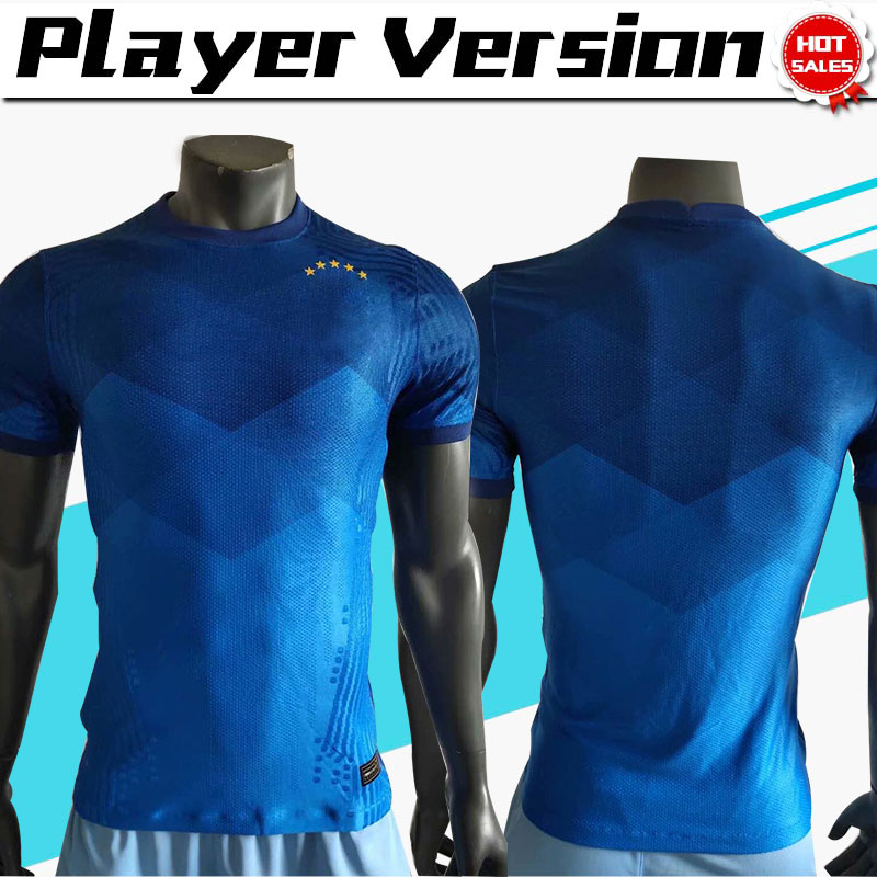 

#9 G.JESUS 20-21 Player version Nation football team Soccer Jerseys 2020 away blue Soccer Shirts #10 P.COUTINHO #20 FIRMINO football shirt, No name no number