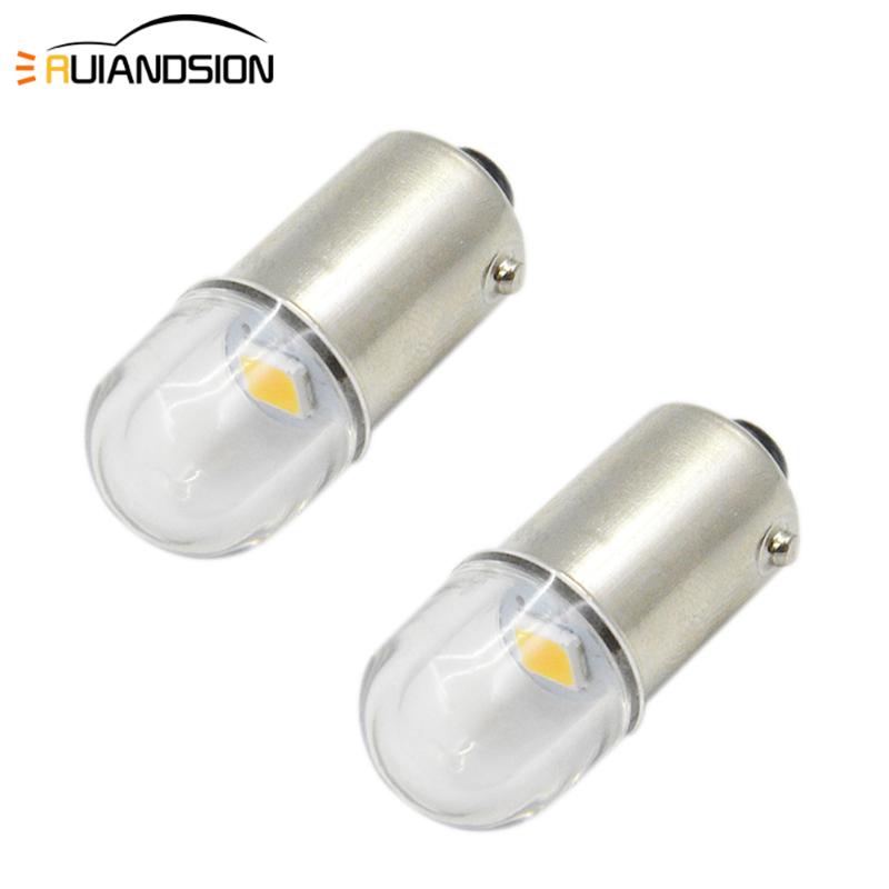 

Pair BA9S T4W BAX9S H6W BAY9S H21W DC 6V 6.3V Pinball Game Machine Led interior parking car motorcycle Lamps Warm white 4300K, As pic