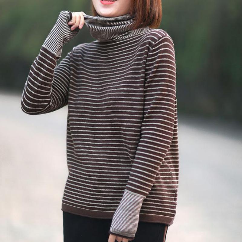 

Johnature Casual Turtleneck Full Sleeve Pullovers Flower Sweater New 2020 Clothes Autumn/Winter Knitting Women Sweaters, Black