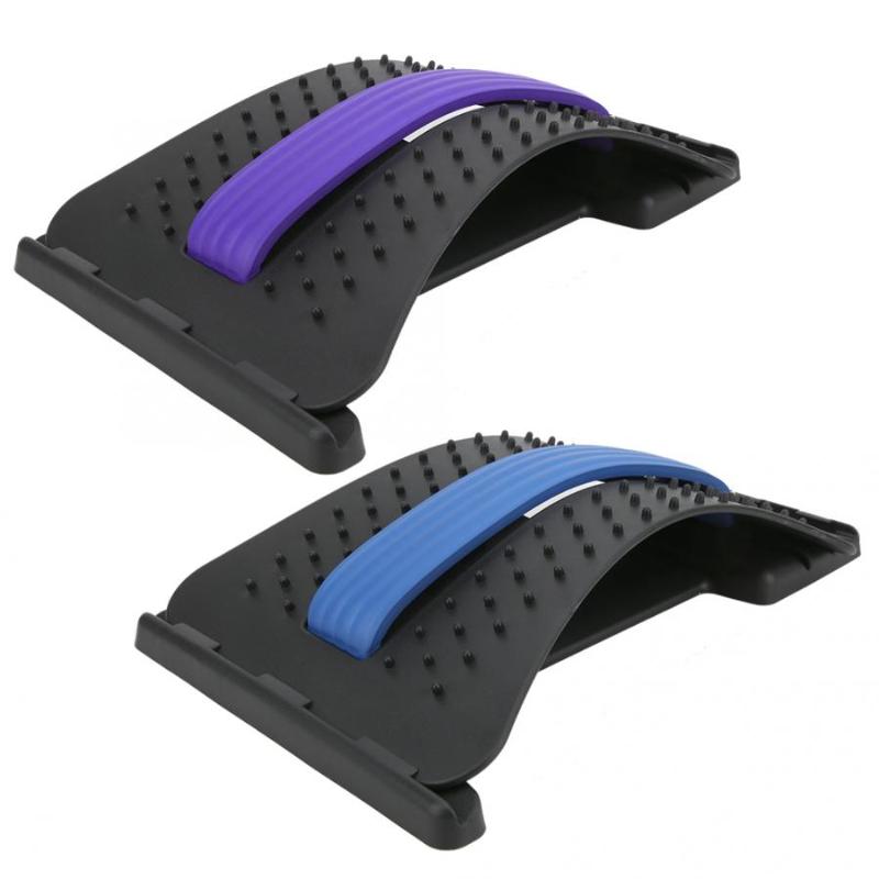 

Waist Stretcher Back Support Lower Lumbar Massager Spine Waist Stretcher Extender Posture Corrector Adjustable Fitness Pad, Purple