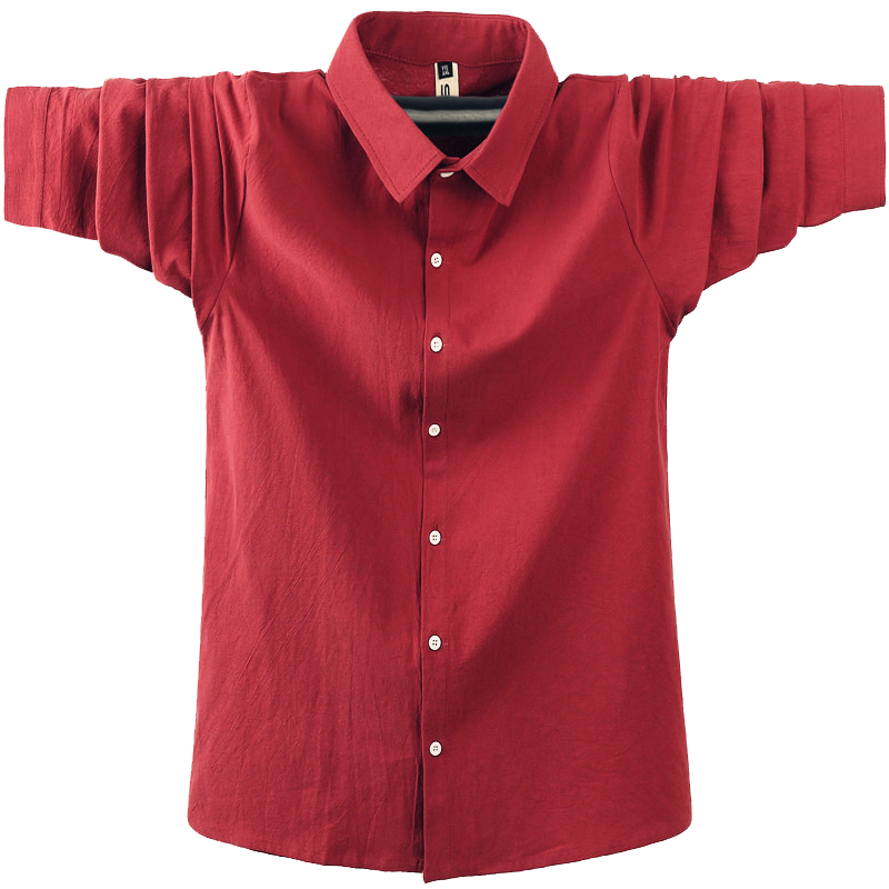 

2020 New Fashion Dress Shirts Men Long Sleeve Casual Red Formal Shirt Men Slim Fit Wedding Shirt Male Clothing Tops Autumn 5XL, Black