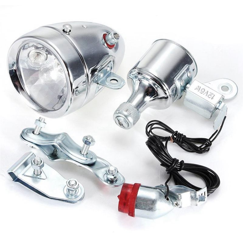 

Cycling Dynamo Powered Headlight and Rearlight Bike Tail Light Bike Light Set Dynamo-Powered
