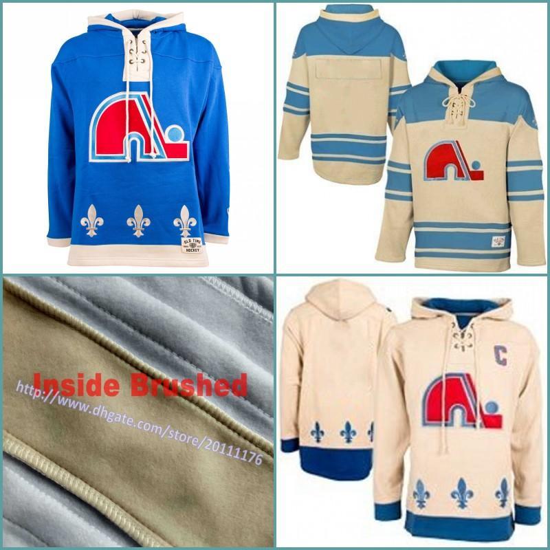 

Top Quality Men s Old Time Hockey Quebec Nordiques Blank Custom Jersey Hoodie Authentic Hoodies Jerseys Winter Sweatshirts Blue Cream White, Custom 003