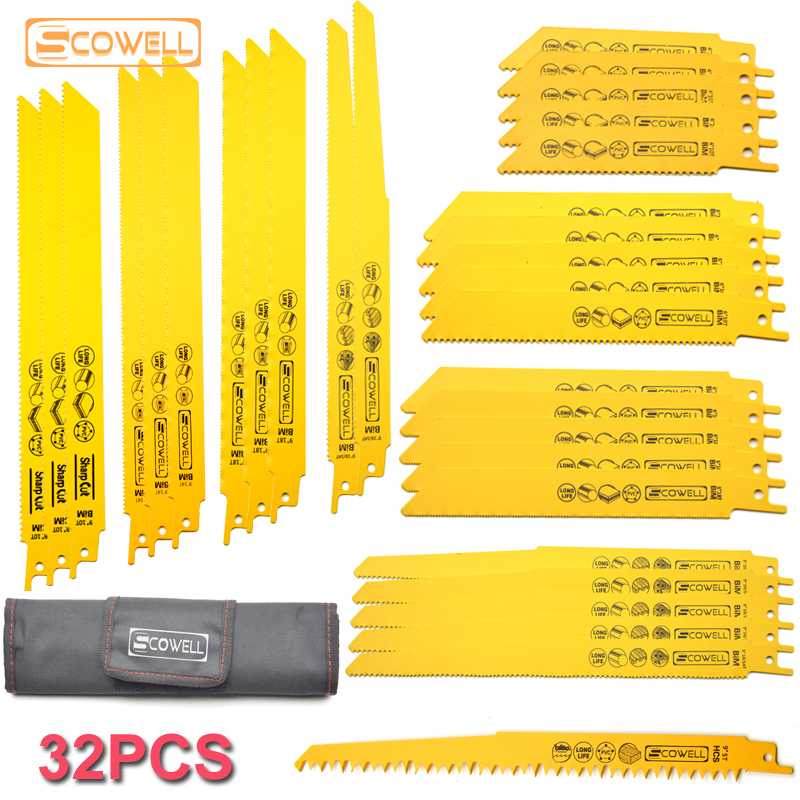 

30% Off Scowell Reciprocating Saw Blades Power Tool Accessories For Wood Metal 32pcs Material Type Cutting Sabre Saw