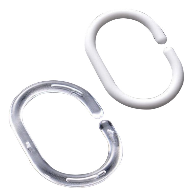 

24PCS C-shaped Shower Curtain Rings Bath Drape Loop Clip Hanging Hook Hanger 23GB
