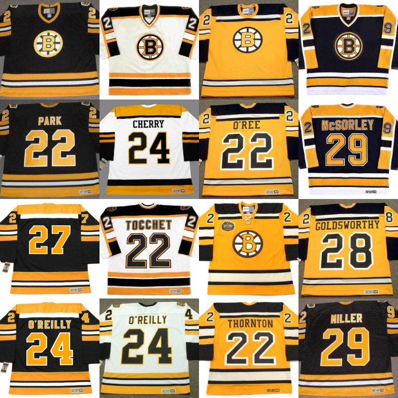 

Boston Bruins BRAD PARK RICK TOCCHET SHAWN THORNTON CRAIG JANNEY DON CHERRY TERRY O'REILLY MIKE MILBURY BOBBY ORR JAY MILLER Hockey Jerseys, 24 terry o'reilly 1974