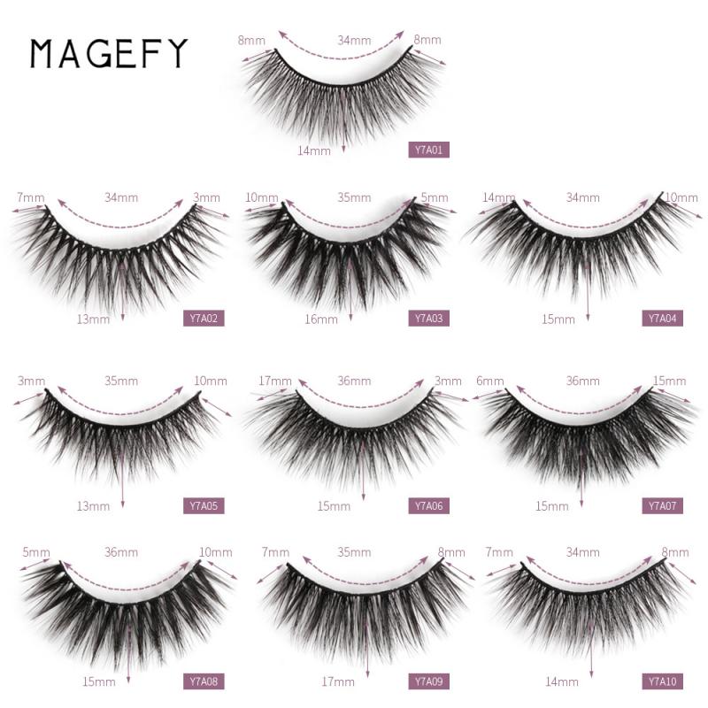

MAGEFY 7 Pair False Eyelashes Pestañas Postizas Mink Lashes 3D Mink Lashes Full Strip Soft False Eyelashes Makeup
