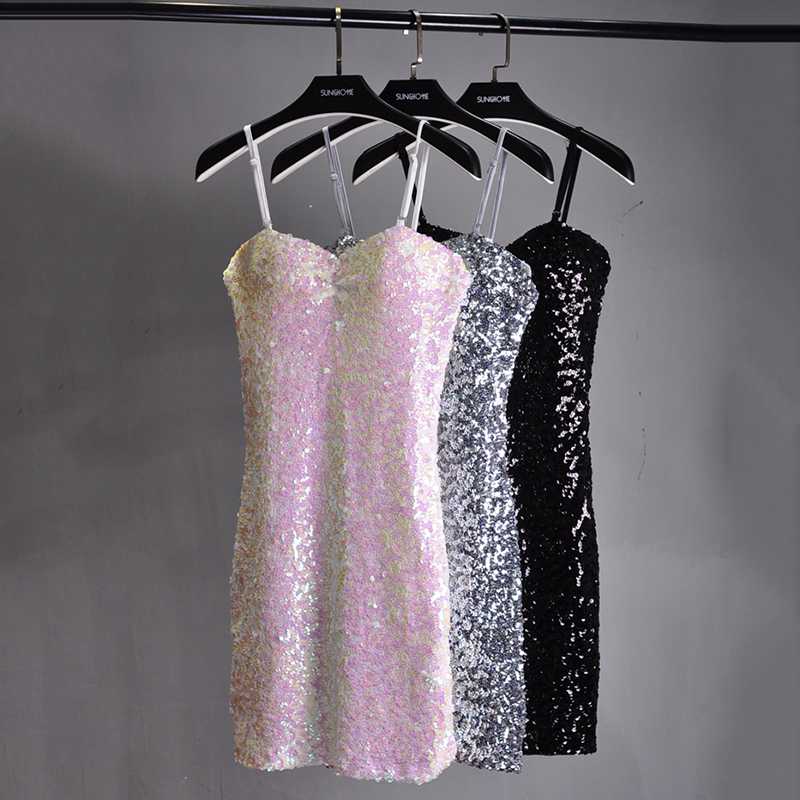 

Jazz Dance Costume Slim American Clothing Sequins Dress Women Pole Dance Festival Outfit Gogo Stage Performance Clothes DCC506, Black