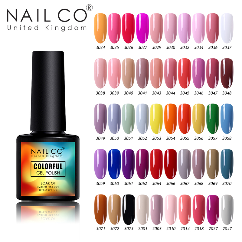 

NAILCO New 8ml 130Colors LED Gel Nail Polish UV Gel Nail Art Nails Salon Home Varnish Polish Gellak Lacquer Hybrid Soak Off, 3003