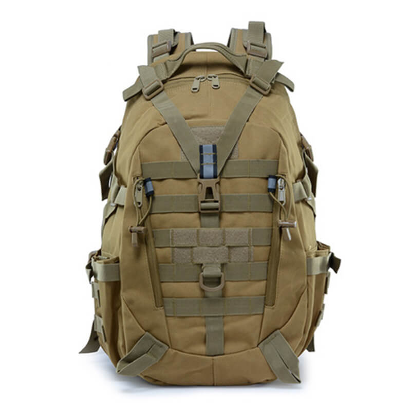 

35L Assault Camping Backpack Travel Bag Tactical Army Molle Climbing Rucksack Hiking Outdoor Waterproof Oxford Knapsack, Khaki
