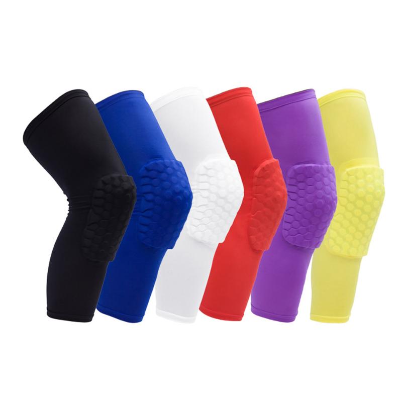 

Kids Adult 1PC Basketball Knee Pads Sleeve Honeycomb Brace Elastic Kneepad Protective Gear Patella Foam Support Volleyball New, White