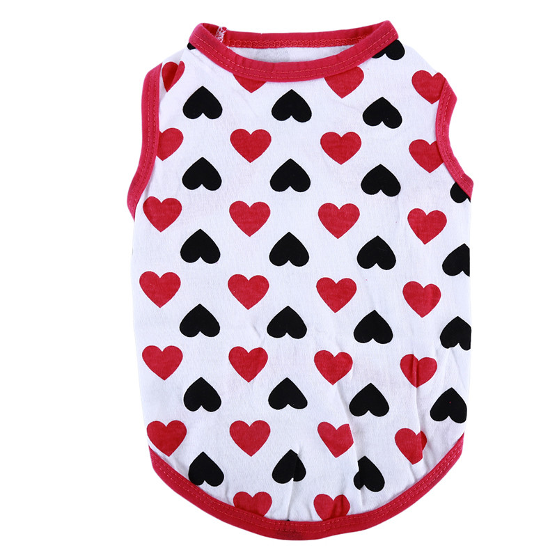 

Fashion New Pet Dog Clothes For Small Dogs Love Heart Print Cute Dog Vest Cotton Tank Top Summer Pet Shirt Dress clothes