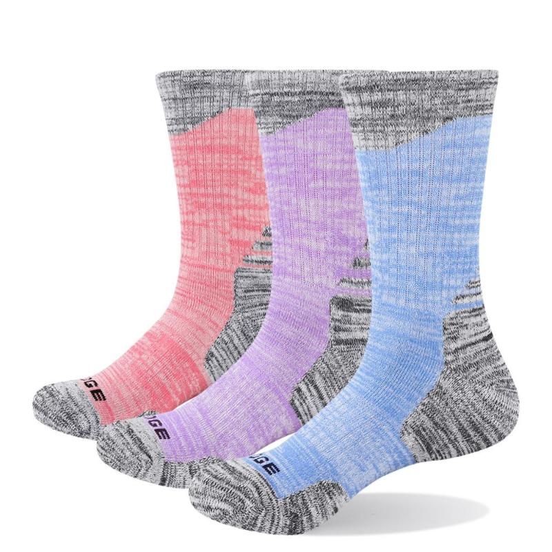 

YUEDGE Brand Women's Wicking Cushion Combed Cotton Crew Socks Sport Trekking Hiking Socks(3 Pairs/Pack, 3pw1805