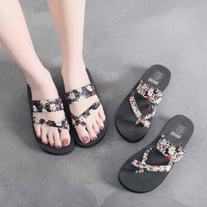 

2020 nEW Summer Sandals Women Non-Slip Flip Flops Sandals Flat Beach Slippers Female Shoes pantoffels dames Footwear A50, Beige