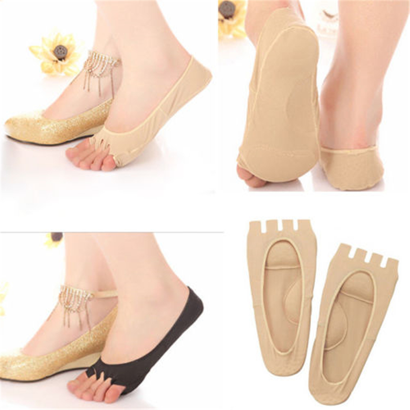 

Five-toe Yoga Socks Non-Slip Five Finger Sock Half Palm Invisible Sock Fitness Pilates Elastic, Black