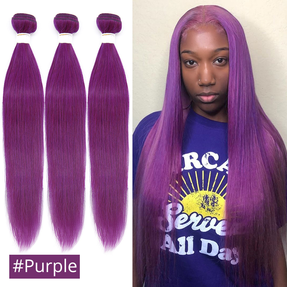

2 3 4 Brazilian Human Hair Weave Bundles 8 to 26 Inch Remy Human Hair Extensions, Pink