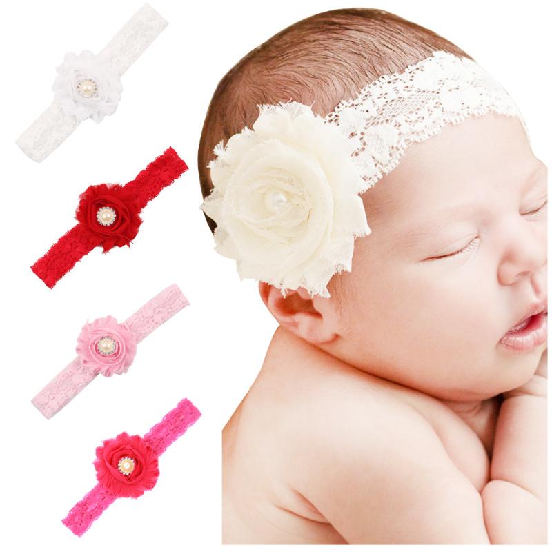 

baby girl headband Infant hair accessories cloth flower pearl bows newborn tiara headwrap Gift Toddlers bandage Ribbon Headwear