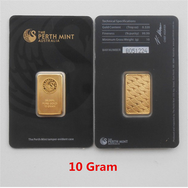 

1 OZ Gold Bar Series The Perth Mint Bullion Bar Australia Copy Bar Green black & Blister Quality Business Gift