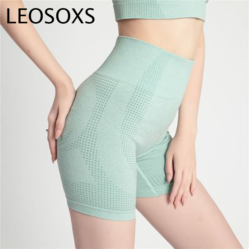 

Women High Waist Workout Shorts Seamless Fitness Running Gym Shorts Training Quick-drying Stretch Pants Woman Yoga Gym Leggings, Black