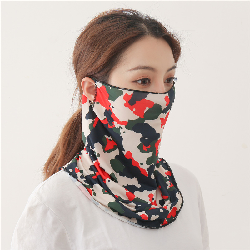 Women Camouflage Designer Face Mask Chiffon Cycling Ear-loop Mouth Mask For Summer Dust-proof PM2.5 Riding Face Masks Randomly Ship FY6136-image-555630408