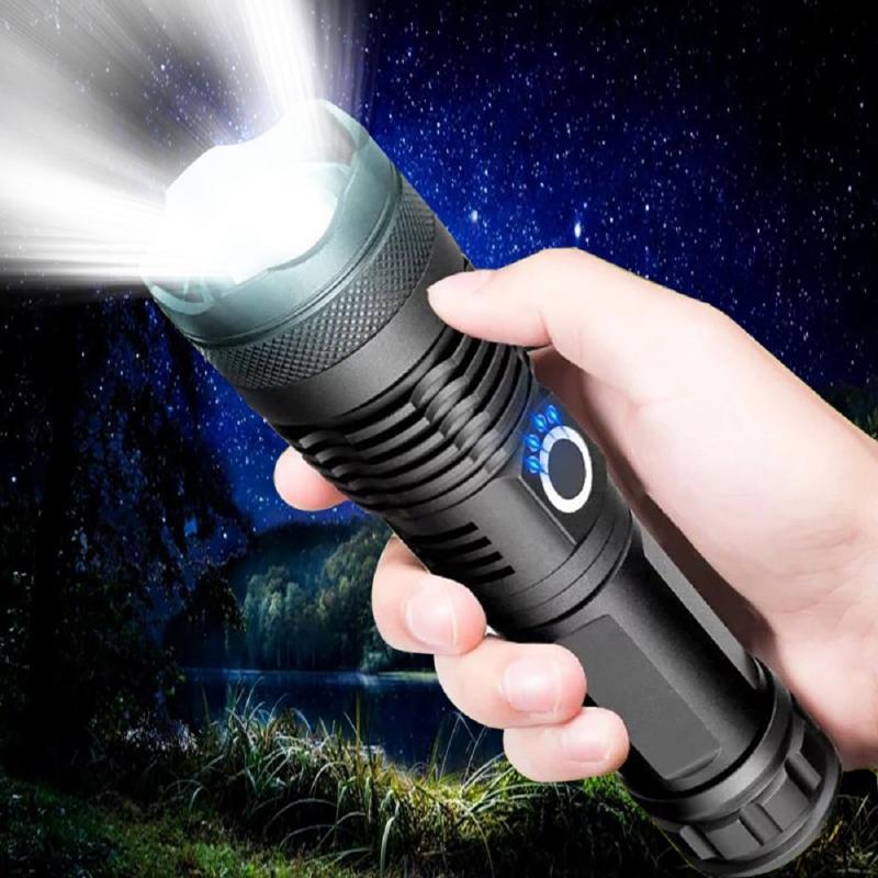 

Rechargeable Led tactical powerful torch XHP50.2 XHP50 18650 26650 bright work hunting fishing lamp