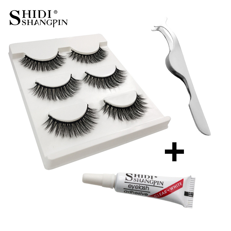 

Eyelashes 3d mink lashes natural long make up false eyelashes 10mm eyelash glue makeup eye lashes tweezers 3d maquiagem