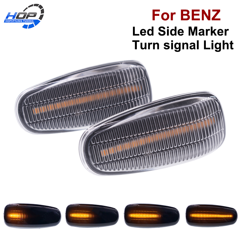 

2 x For E-Class W210 C-Class W202 W208 Led Dynamic Side Marker Turn Signal Light Sequential Blinker Light, As pic