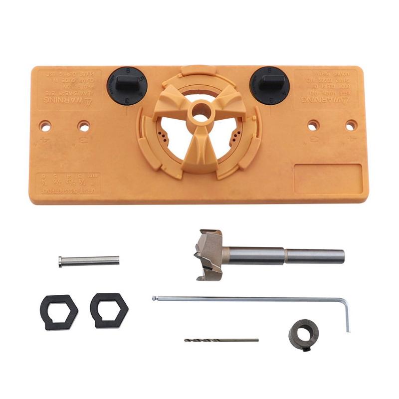

Concealed 35MM Cup Style Hinge Jig Boring Hole Drill Guide + Forstner Bit Wood Cutter Carpenter Woodworking DIY Tools