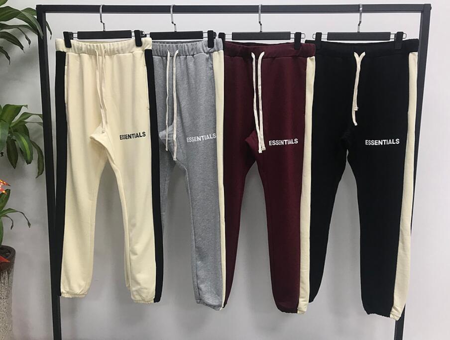 

2020 New hiphop Fashion jogger urban clothing bottoms FOG Essentials Side Stripe Sweatpants Pants, Black