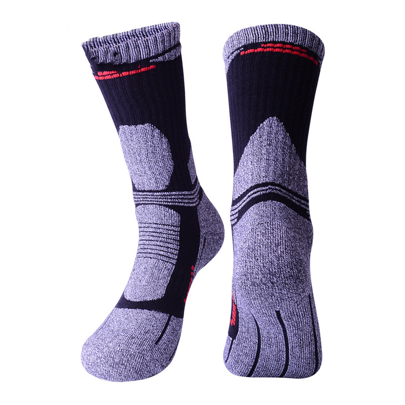 

Cotton Hiking Climbing Socks Man Walking Running Snowboarding Short Skiing Socks Protect Ankle Thick Thermal Winter, Black