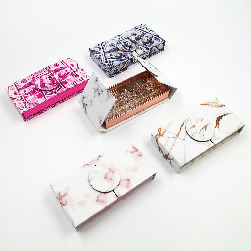 New Eyelash Boxes Eyelash Packaging Box Lash Boxes Packaging Mink Lash Boxes Faux Cils Magnetic Marble Case-image-562538964