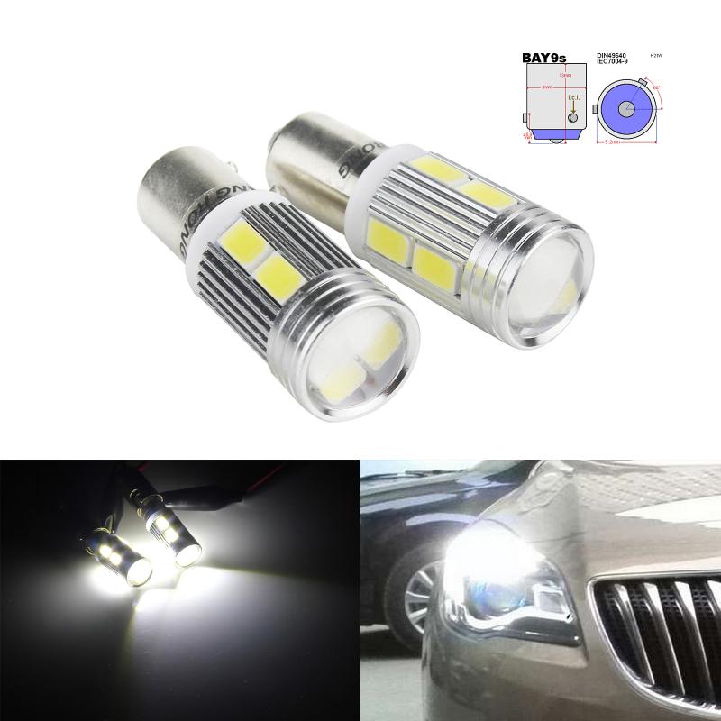 

ANGRONG 2Pcs BAY9s H21W 10 SMD LED Indicator Driving Reverse Side Light Bulb White 6000K, As pic