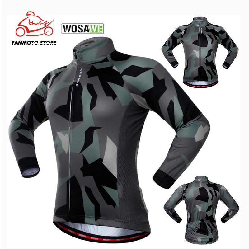 

WOSAWE Fashion Camouflage Autumn and Winter Bicycle Clothing Windproof Long Sleeve Moto Jackets Outdoor Sports Riding Jacket