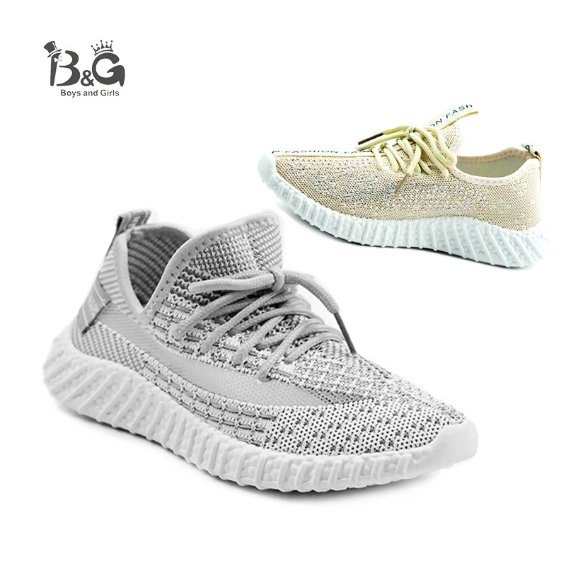 

B&G Breathable Childern Running Shoes Boys Fashion Brand Shoes Antislip Girls Summer Outdoor Sneakers, Gray