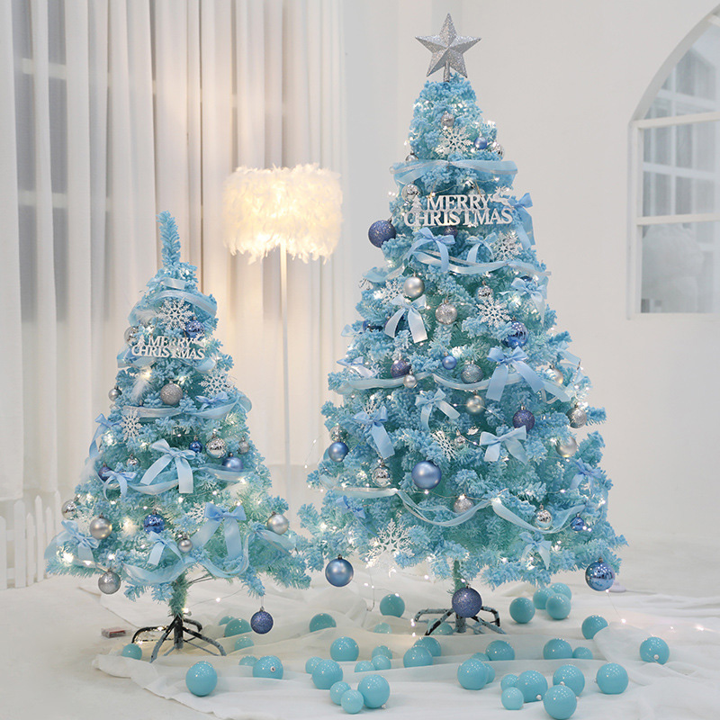

Blue Artificial Christmas Tree Set Home Decoration Accessories Christmas Decorations For Home Tree Figurine Decor