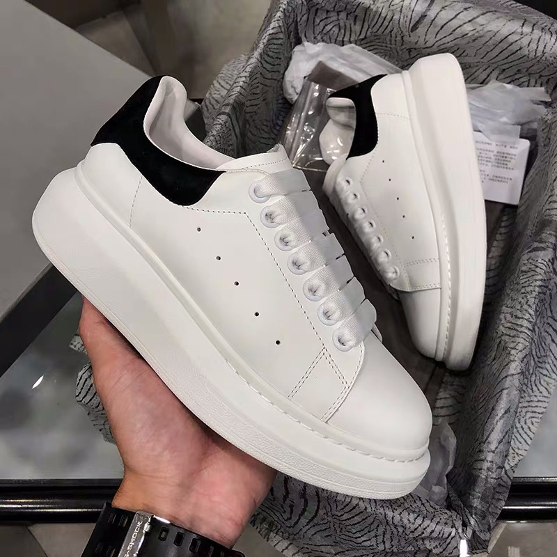 

2020 Men Womens Fashion White genuine Leather Platform casual shoes Top Quality Lace Up vintage Sole velvet Suede Sports trainers Sneaker, 27 shoe box