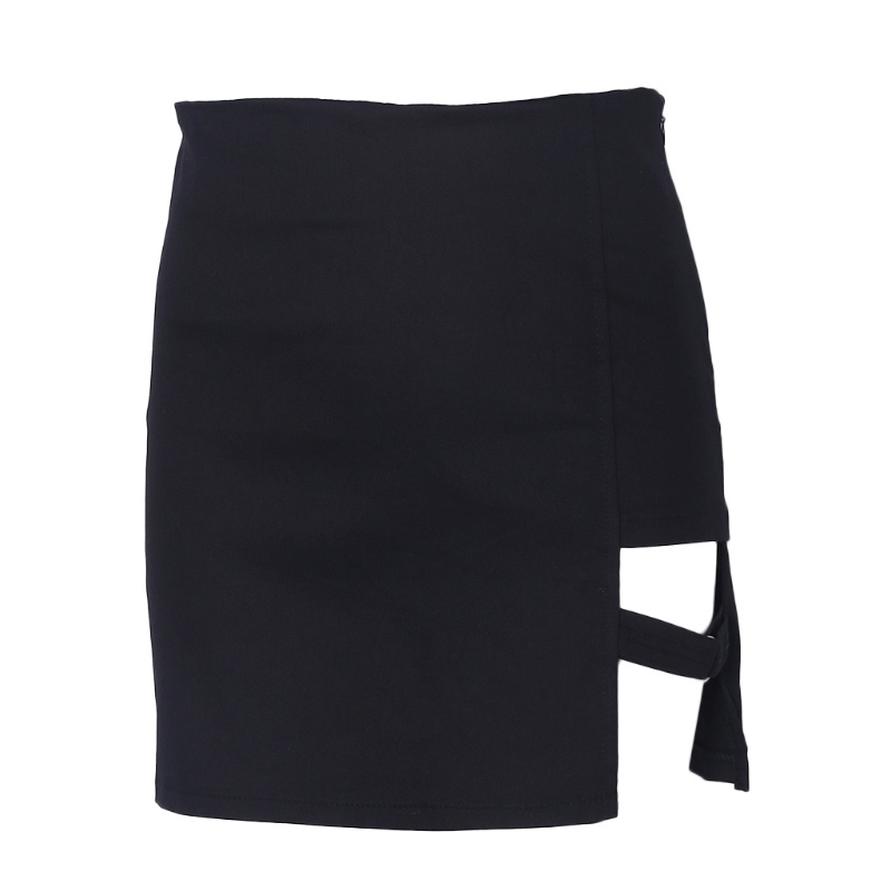 

Korean Style Black Package Hip Skirts Irregular Hem Pencil Micro Skirt, As pic