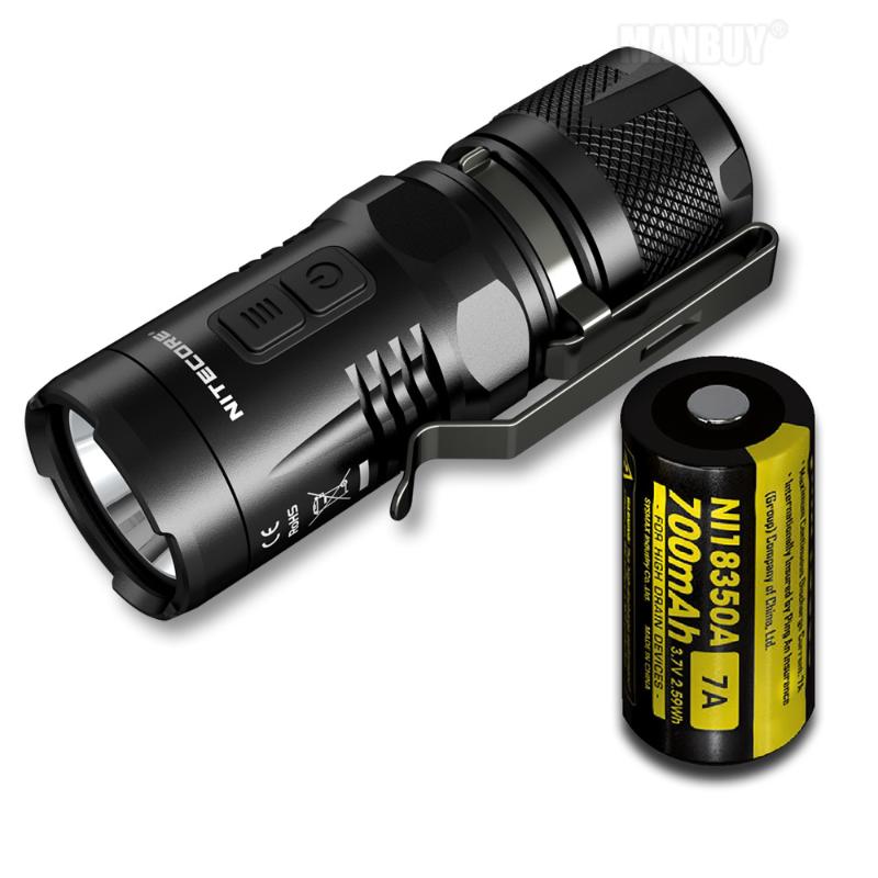

sale NITECORE EC11 900 Lumens with 18350 rechargeable Battery Waterproof Rescue outdoor Search Camping Free Shipping