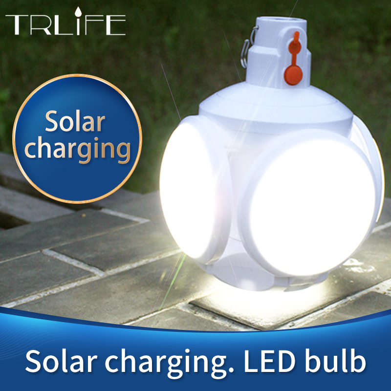 

42LED Solar Light Bulb LED Garage Light Solar Emergency DC Rechargeable Portable Lantern Camping for Lamp BBQ
