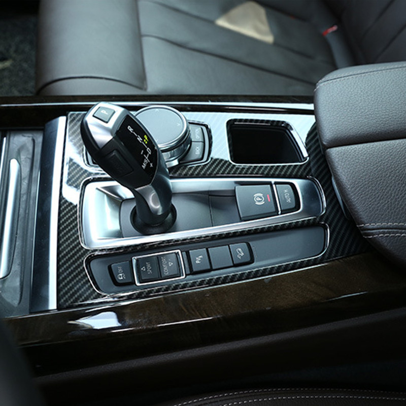 

Carbon Fiber Color Center Console Gear Shift Panel Decoration Cover Trim Car Styling For BMW X5 F15 X6 F16 2014-2018 LHD