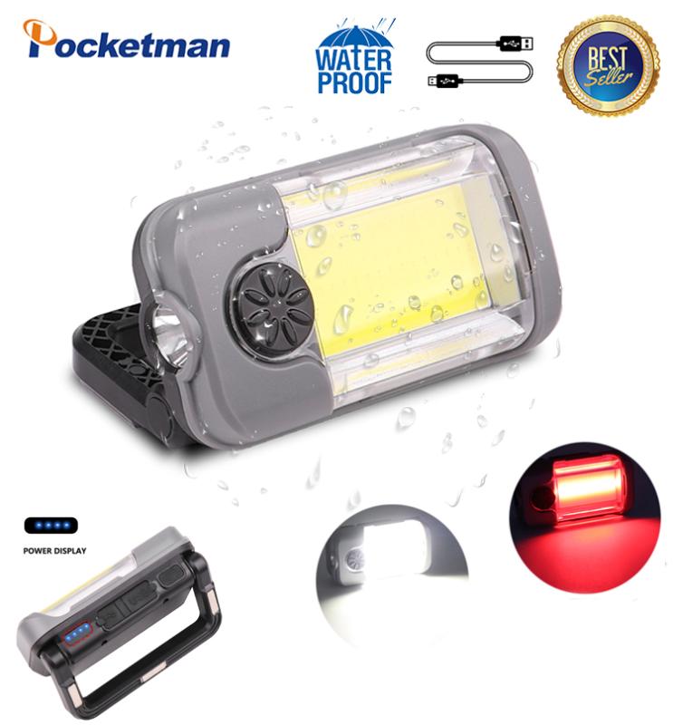 

Rechargeable XPG COB Multifunction Charging Work Light Magnetic Red Light Zoom Foldable Powerbank Work Emergency Lamp