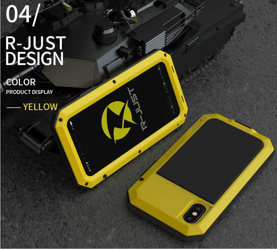 

Shockproof armor Metal Aluminum phone Cases for iPhone 11 Pro XS MAX XR X 7 8 6 6S Plus 5S 5 SE Full Protective Bumper Cover, Black