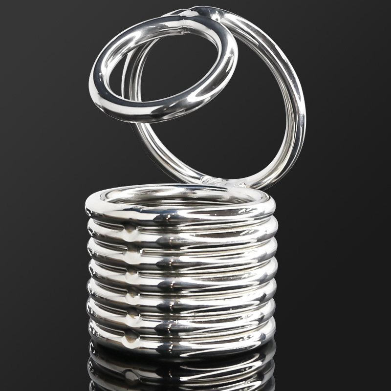 vente chaude et nouvelle cockring de sex toy cage coq Cobra jouets sexuels en acier inoxydable mâle 7rings avec quatre dimensions