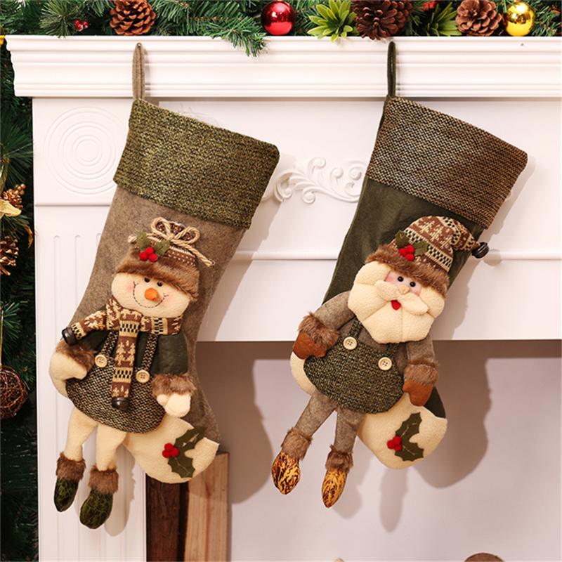 

Big Christmas Stockings Kid Gift Bag Christmas Boots Santa Claus Snowman Gift Holders merry Santa Sacks