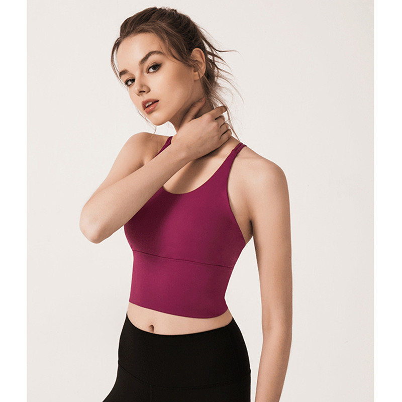 

2020 Fashion Women Summer Sexy Tank Tops Sport Bra Yoga Knitting Material Women Halter Vest Hollow Out Black Crop Tops