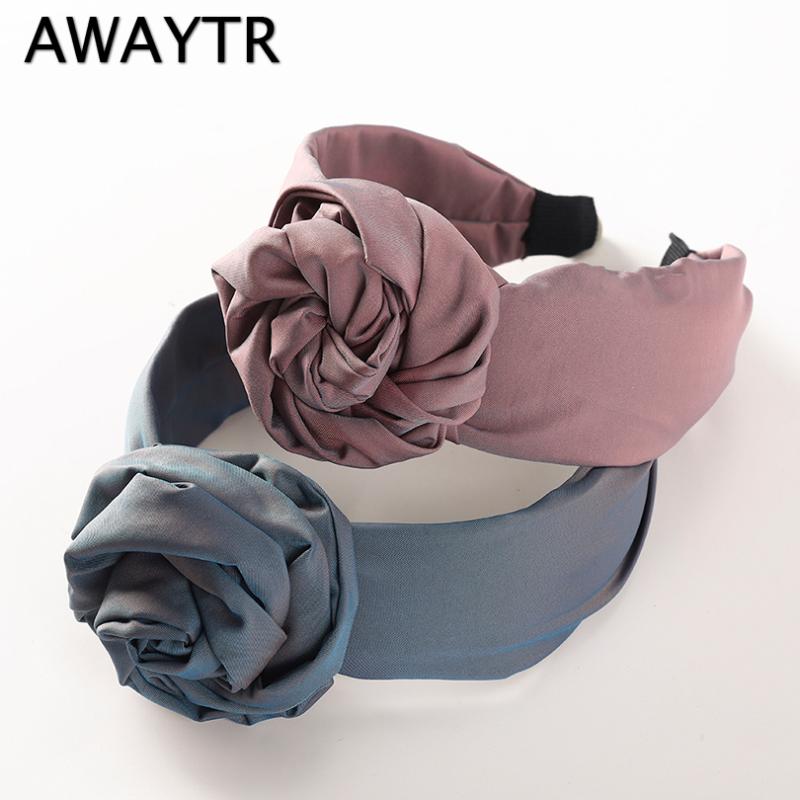 

AWAYTR Rose Flower Headbands For Women Girls Handmade Big Bow Crown 1PC Hairband 2 Styles Hair Hoop Hair Accessories Headwear