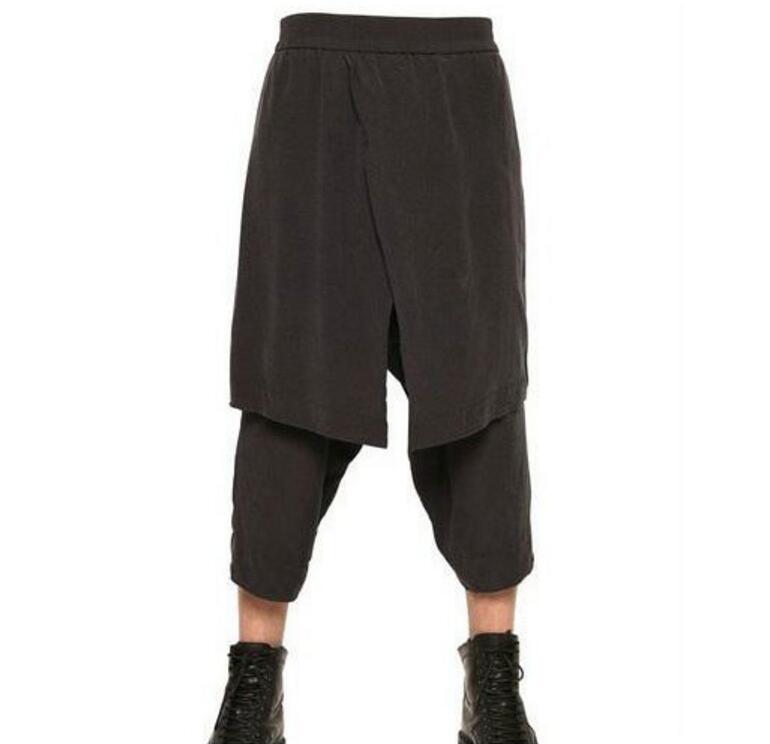

27-44 HOT 2020 Spring Men's New Fashion Personalized skirt pants pants performance wild, Black