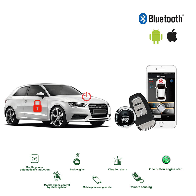

car alarm remote start and keyless entry central locking car Automatic Trunk Opening parts start stop button alarme auto