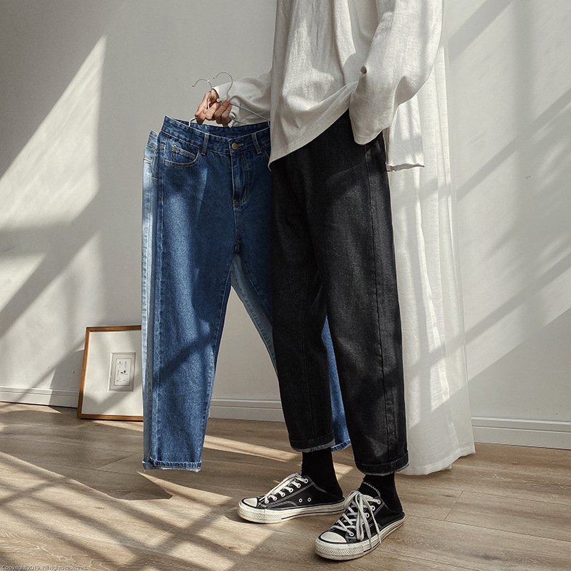 

Men Spring Black Korean Colors Jeans 2020 Mens Streetwear Blue Denim Pants Male Fashions Skinny Clothes Plus Size SA-8